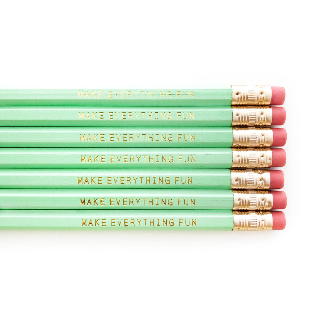 Make Everything Fun Mint Pencils - Set of 7