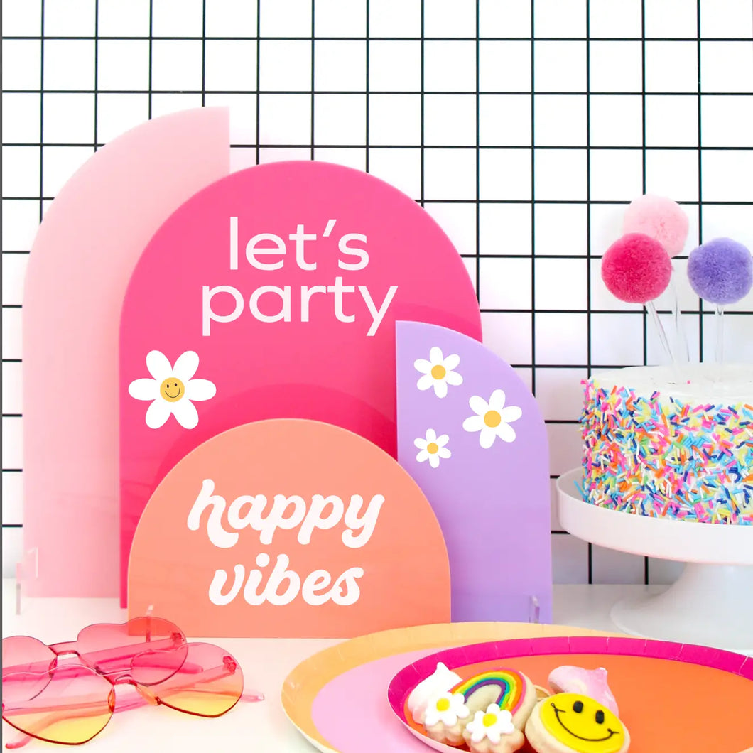 Acrylic Decor Stands - Customizable Party Signs