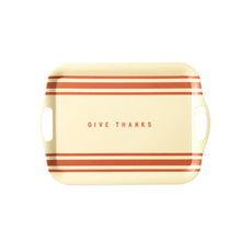 Harvest Give Thanks Stripe Reusable Tray