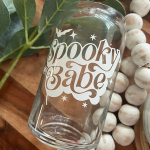 Spooky Babe Beer Can Glass
