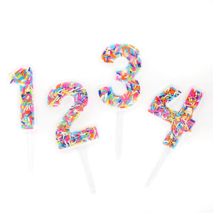 Sprinkle Filled Number Cake Toppers for Cakes