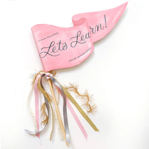 Let's Learn Pink Eraser Party Pennant (Back To School)